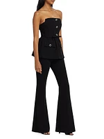 Crystal-Embellished Stretch-Crêpe Jumpsuit