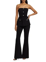 Crystal-Embellished Stretch-Crêpe Jumpsuit