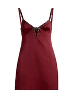Beaded Satin Minidress