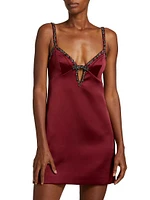 Beaded Satin Minidress