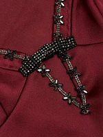 Beaded Satin Minidress