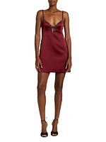 Beaded Satin Minidress