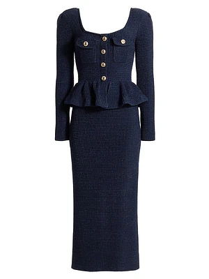 Knit Peplum Maxi Dress