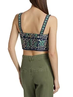 Helena Paisley Cotton Poplin Crop Top