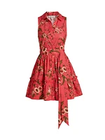 Hannah Floral Belted Sleeveless Minidress