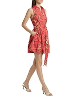 Hannah Floral Belted Sleeveless Minidress