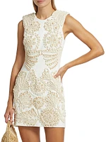 Dune Beaded Rope-Trimmed Knit Minidress