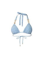 Chain-Trim Triangle Bikini Top