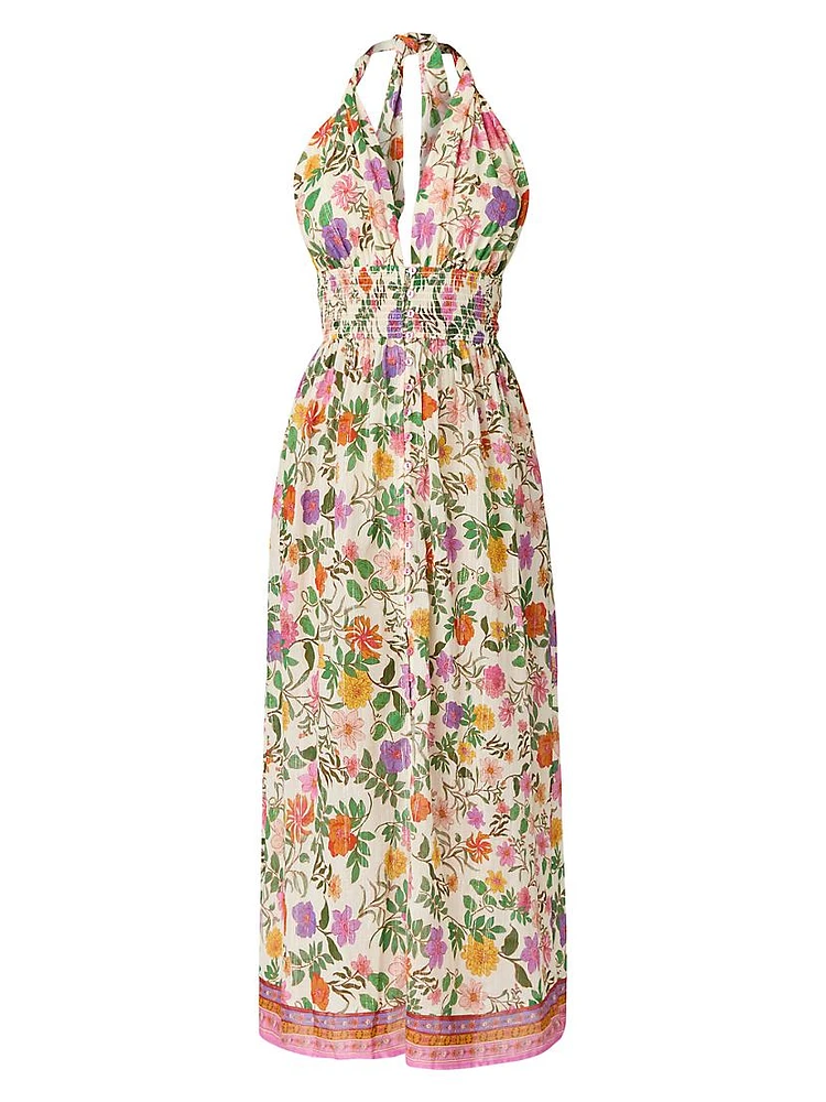 Shimmer Floral Halter Dress