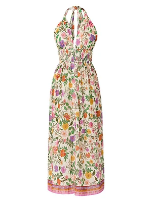 Shimmer Floral Halter Dress