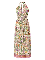 Shimmer Floral Halter Dress