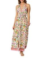 Shimmer Floral Halter Dress