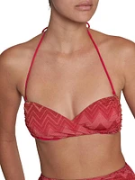 Ombré Chevron Stripe High-Waist Bikini