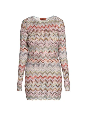 Chevron Knit Body-Con Minidress