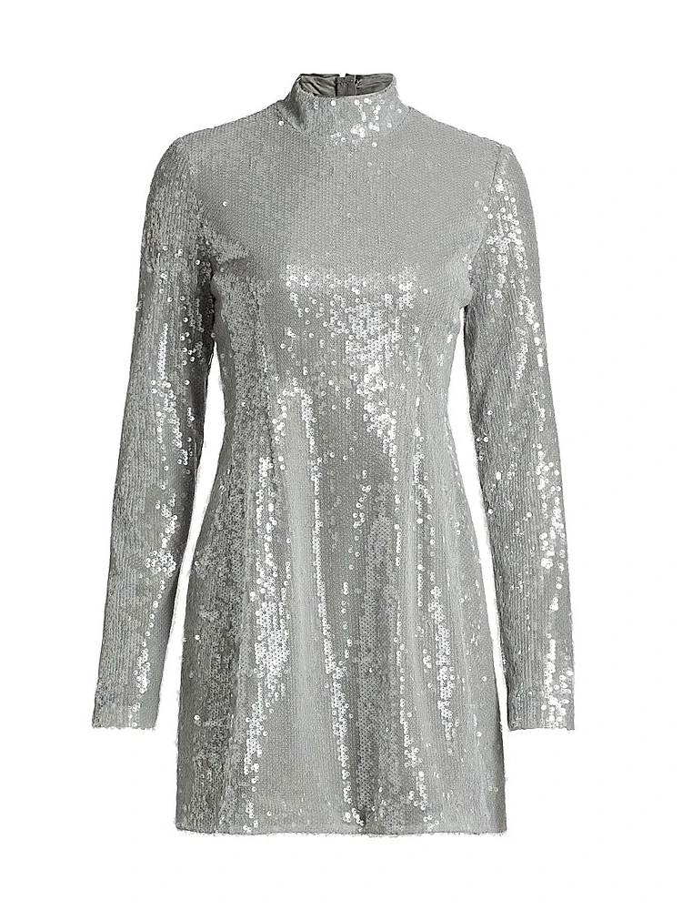 Daphne Sequin Long-Sleeve Minidress