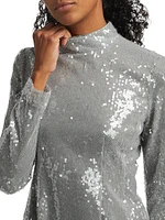 Daphne Sequin Long-Sleeve Minidress