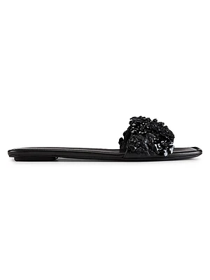 Meadow Floral Lacquered Leather Sandals