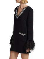 Kas Embellished Bouclé Minidress