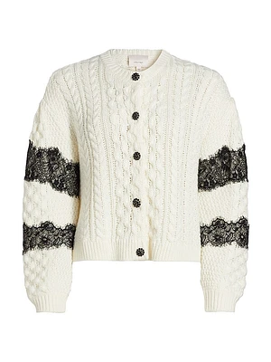 Louise Wool-Blend Cable Cardigan
