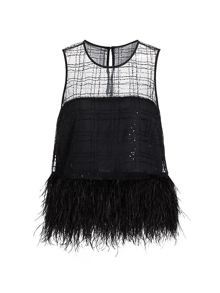 Charisse Sequined Organza Top