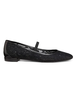 Arabella Garden Lace & Leather Flats