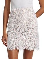 Floral Lace Miniskirt