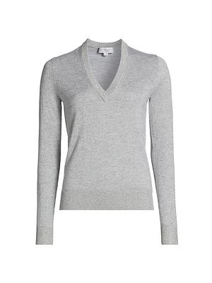 Metallic V-Neck Sweater