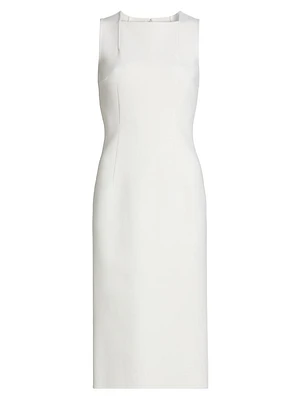 Square-Neck Sheath Midi-Dress