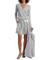 Sequined Pleated Shorts