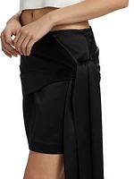 Mila Draped Silk Miniskirt