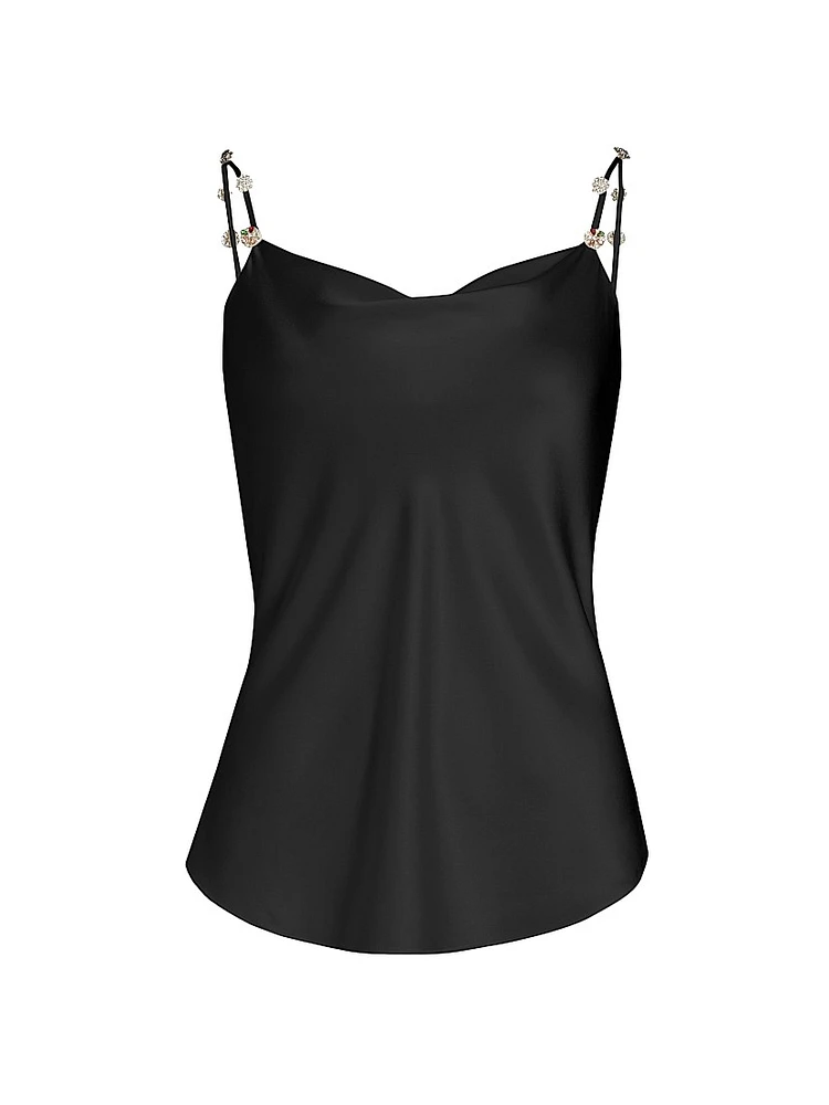 Marta Crystal-Embellished Silk Cami Top
