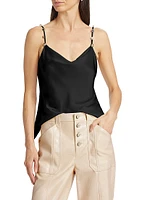 Marta Crystal-Embellished Silk Cami Top