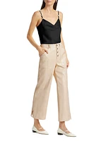 Marta Crystal-Embellished Silk Cami Top