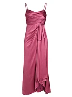 Kasia Gathered Silk Maxi Dress