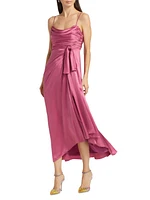 Kasia Gathered Silk Maxi Dress