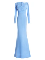 Delores Satin Square Neck Mermaid Gown