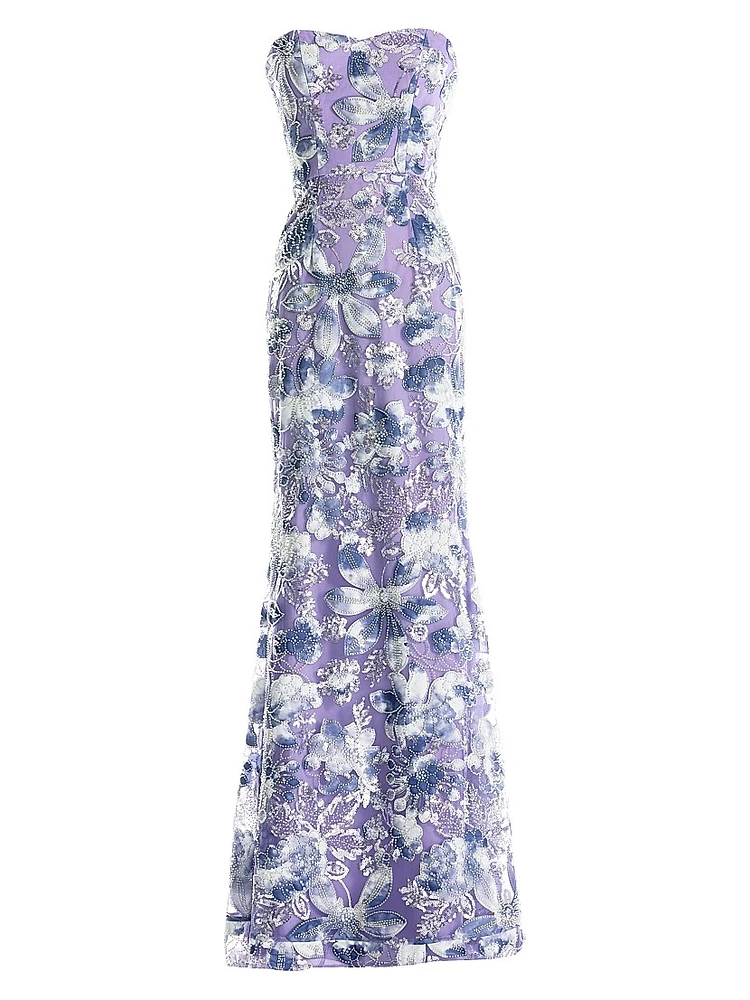 Sheridan Sequined Strapless Mermaid Gown