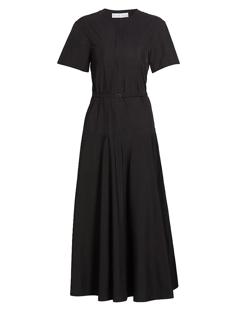 Elizabeth Cotton-Blend Belted Midi-Dress