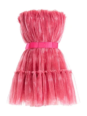 Petra Plissé Tulle Fit & Flare Minidress
