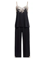 Enchant Lace-Trim Jersey Pajamas