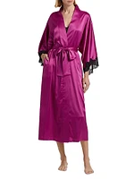Peony Glamour Lace-Trim Robe