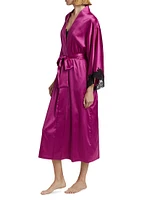 Peony Glamour Lace-Trim Robe