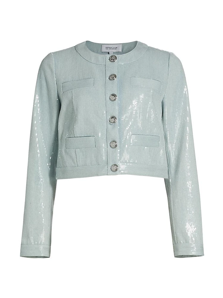 Penny Cropped Sequin Jacket