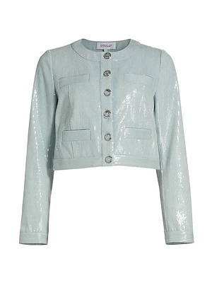 Penny Cropped Sequin Jacket