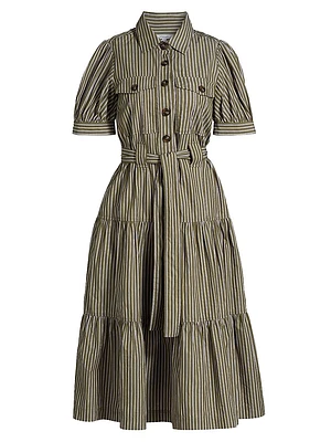Buffy Stripe Cotton Shirtdress