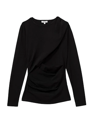 Rue Draped Long-Sleeve Top