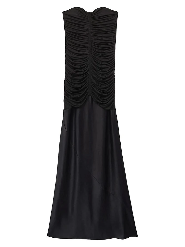 Selina Ruched Strapless Maxi Dress