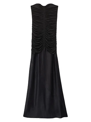 Selina Ruched Strapless Maxi Dress