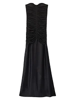 Selina Ruched Strapless Maxi Dress