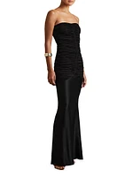Selina Ruched Strapless Maxi Dress